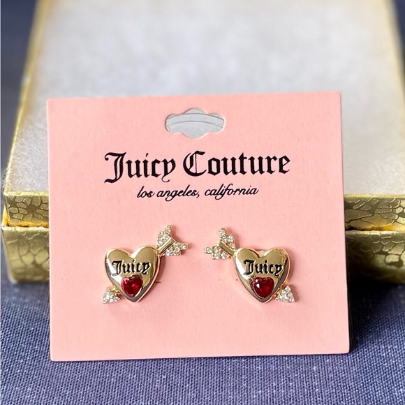 🌸NWT Juicy Couture Gold-Tone Bow & Arrow Heart Studs🌸 - Picture 4 of 15